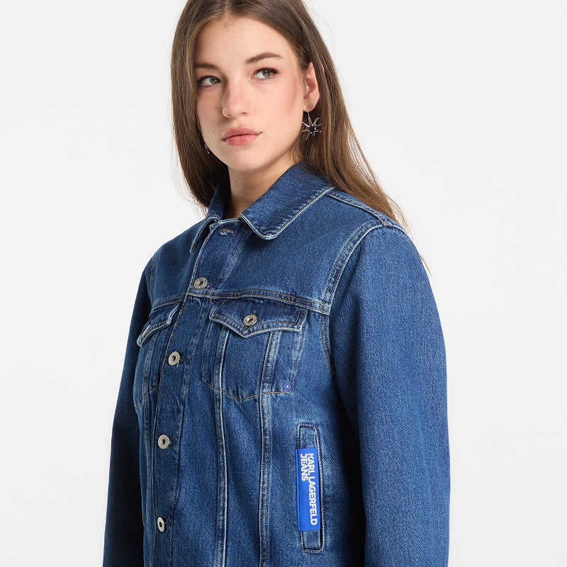 Karl Lagerfeld Jeans Regular Denim Jacket Washed Mid Blue