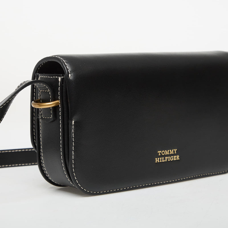 Tommy Hilfiger Script Flap Crossover Black