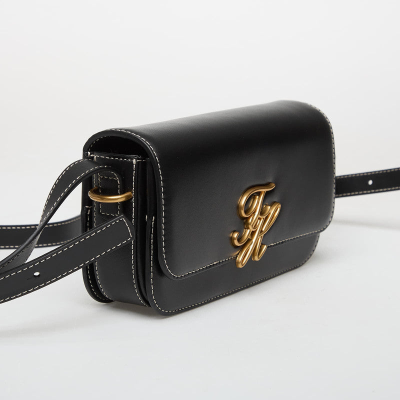 Tommy Hilfiger Script Flap Crossover Black