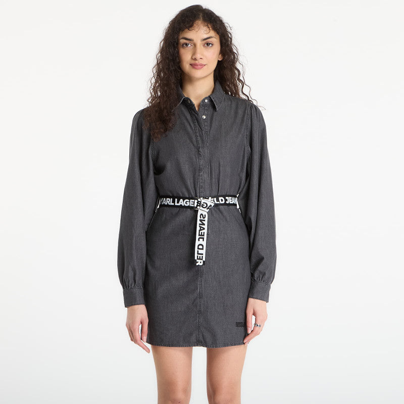 Sukienka Karl Lagerfeld Jeans Denim Fitted Dress Washed Black