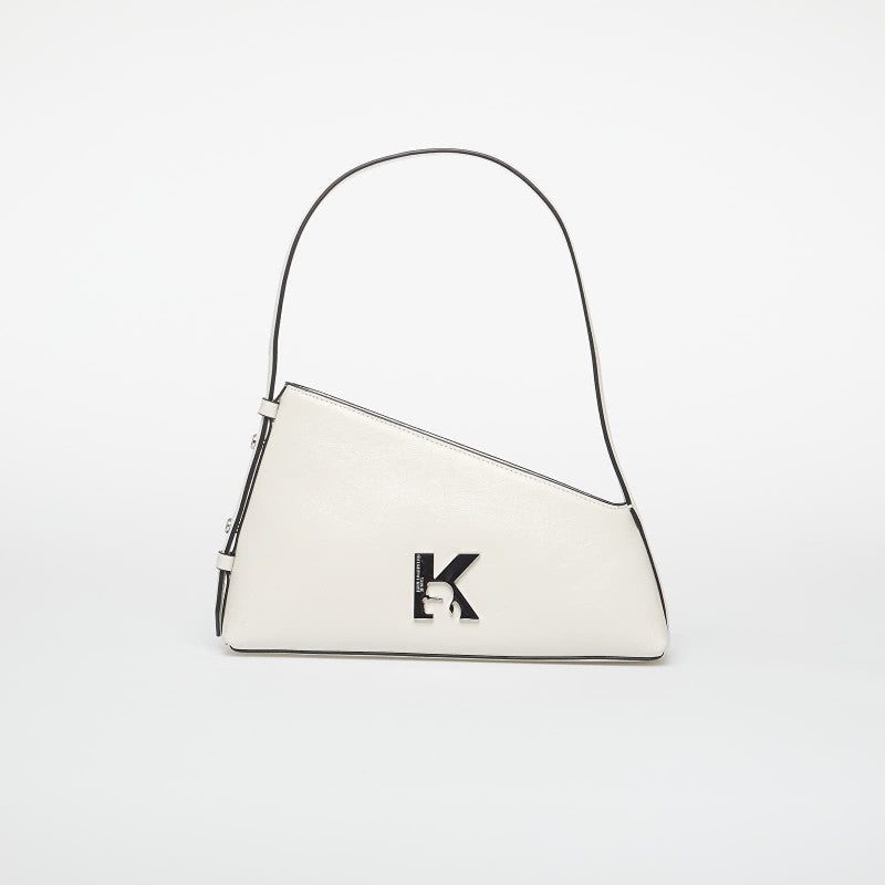 Karl Lagerfeld Jeans Geo Lthr Shoulderbag Shiny Off White
