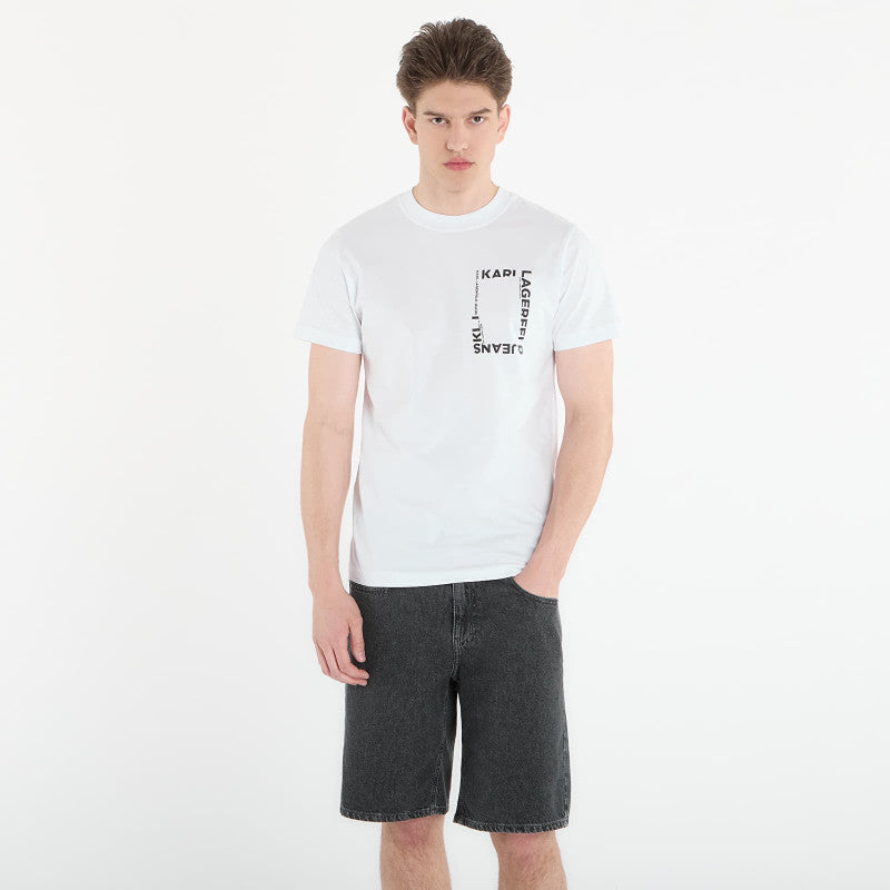 Karl Lagerfeld Jeans Slim Ss Frame Logo Tee White