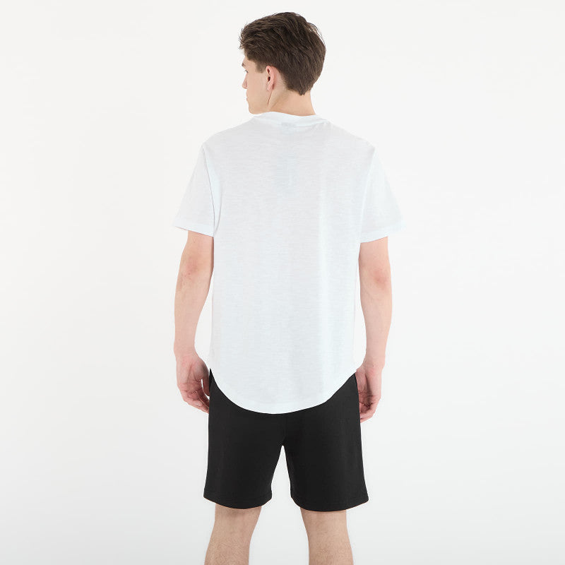 Karl Lagerfeld Jeans Reg Curved Hem Slub Tee White