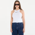 Karl Lagerfeld Jeans Ribbed Logo Tank White