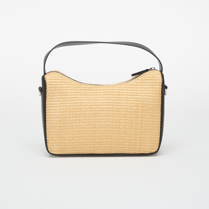 Karl Lagerfeld Jeans Box Logo Raffia Mini Hobo Natural