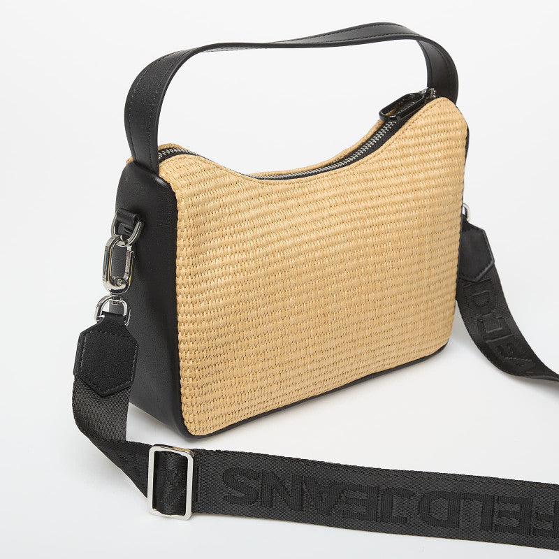 Karl Lagerfeld Jeans Box Logo Raffia Mini Hobo Natural