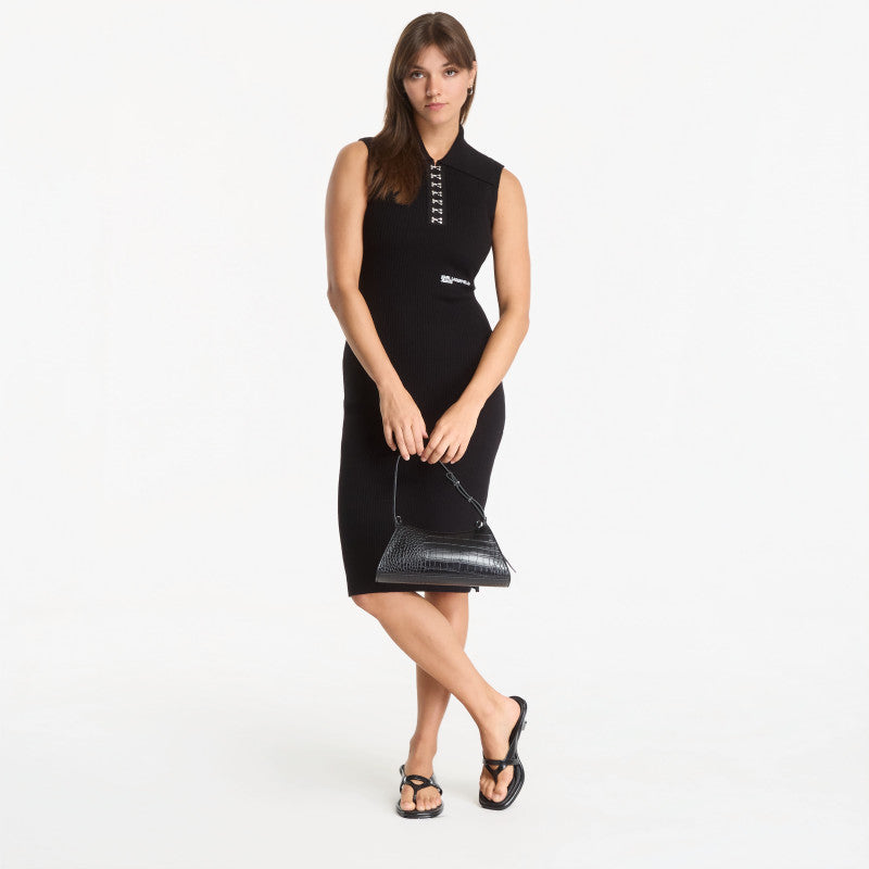 Sukienka Karl Lagerfeld Jeans Knit Collar Dress Black