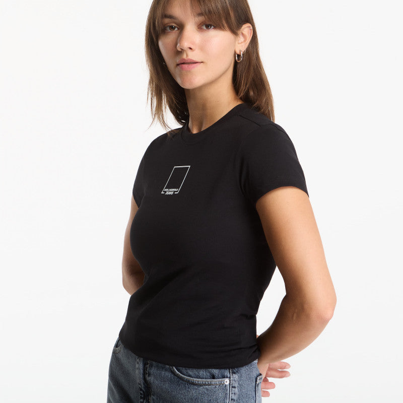 Karl Lagerfeld Jeans Slim Outline Logo Tee Black