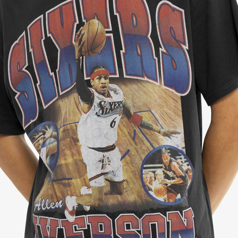 Mitchell & Ness NBA Player Photo Tee Philadelphia 76ers Allen Iverson Black