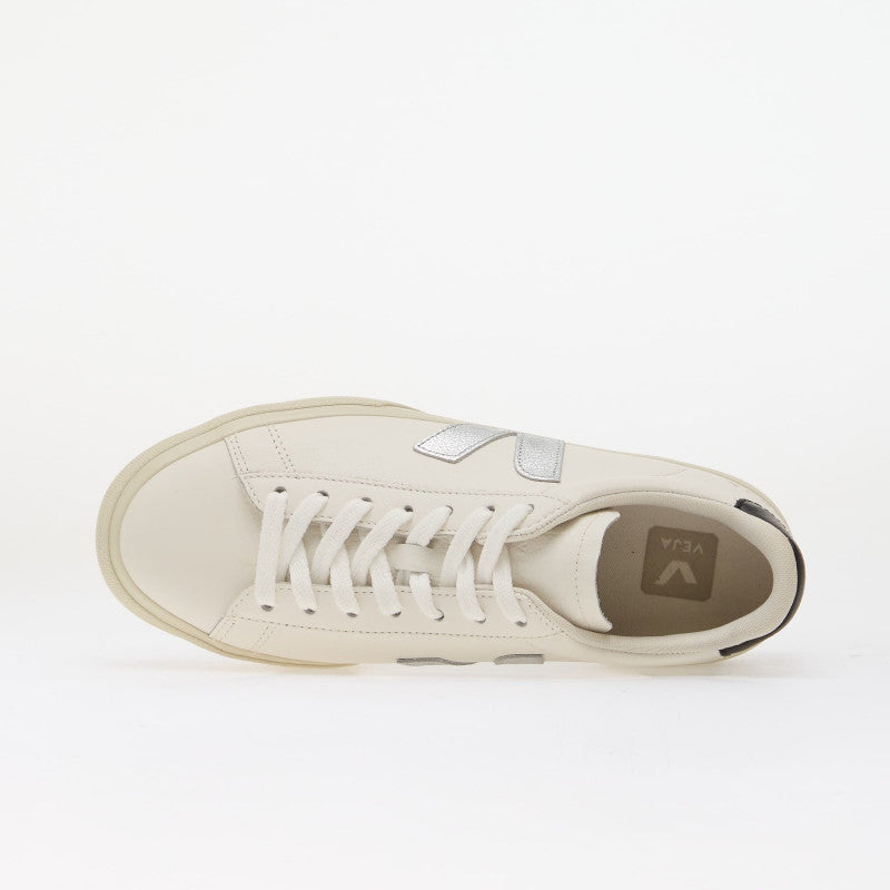 Veja Campo Leather White/ Silver/ Black