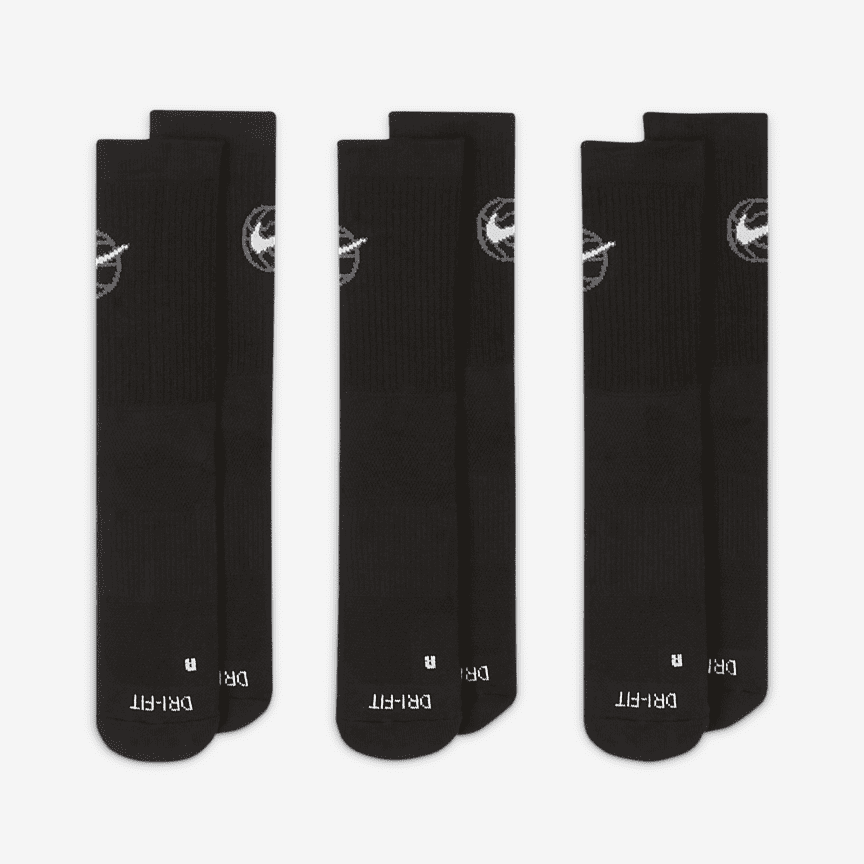 Nike Everyday Basketball Crew kojinės (3 poros)