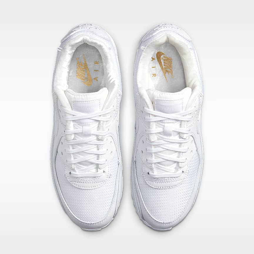 Nike Wmns Air Max 90 Prm White/ White-Metallic Gold