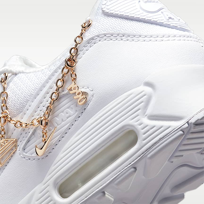 Nike Wmns Air Max 90 Prm White/ White-Metallic Gold