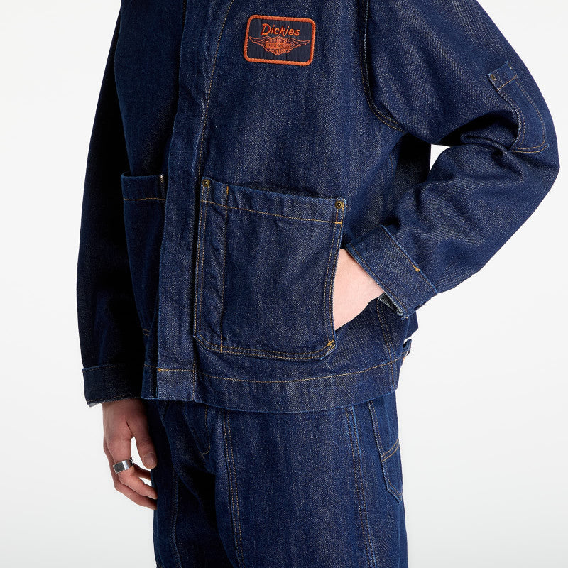 Dickies x Harley Davidson M X Hoodie Denim Jacket Blue