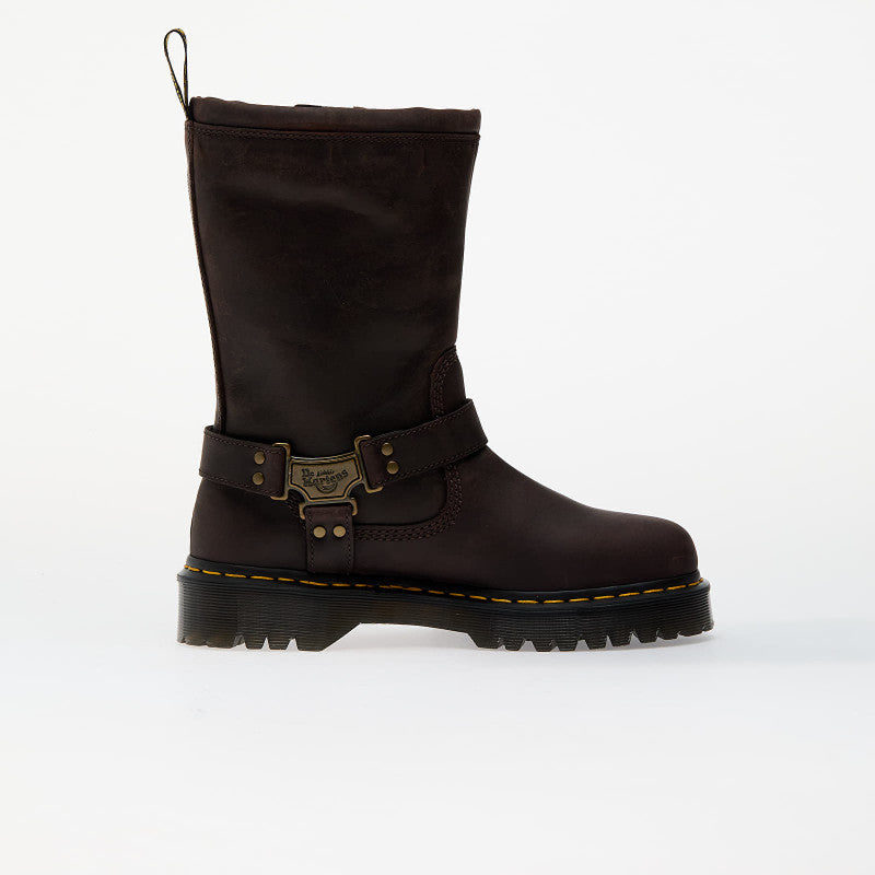 Dr. Martens Anistone Hi Dark Brown Burnished Waxy Pull Up