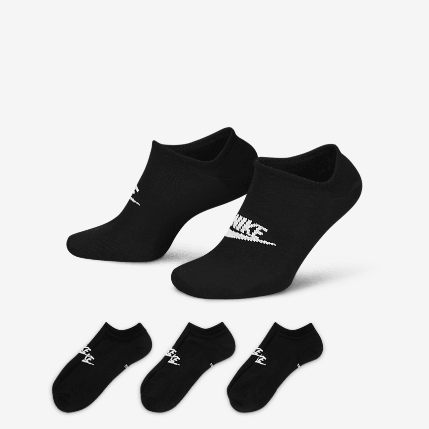 Nike Sportswear Everyday Essential No-Show kojinės (3 poros)