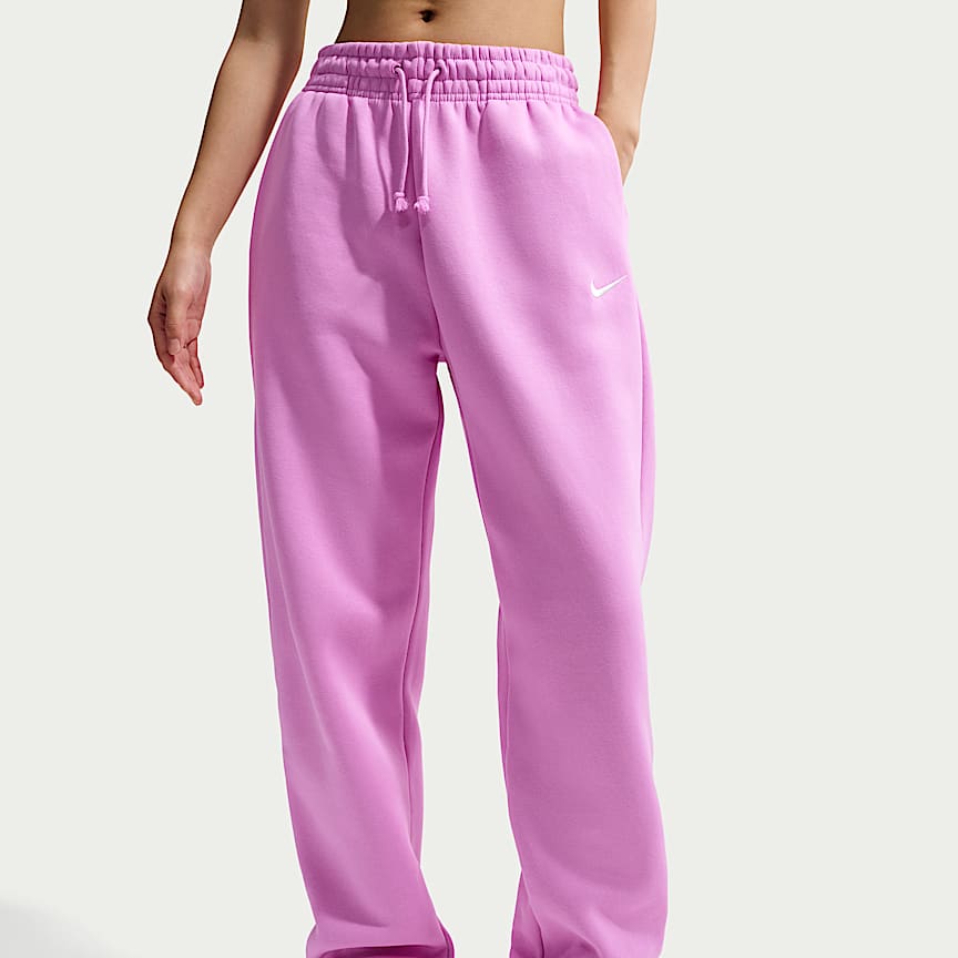 Nike Sportswear Phoenix Fleece Women's High-Waisted Oversized Sweatpants Lt Magenta/ Sail