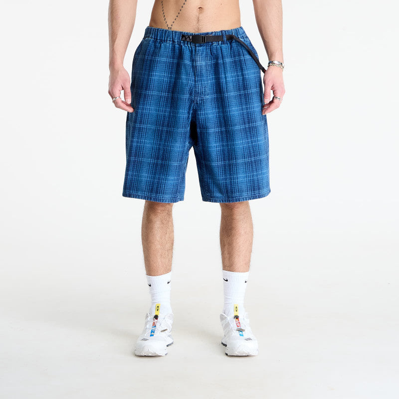 Gramicci Lagoon Short Denim Plaid Indigo Checkered Plaid