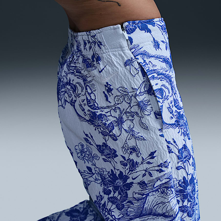 Nike Sportswear Collection Women's Mid-Rise Jacquard Track Pants White/ Hyper Royal/ White