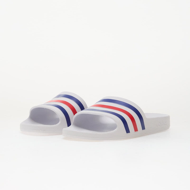 adidas Adilette Aqua Slides Ftwr White/ Pure Ruby/ Semi Lucid Blue
