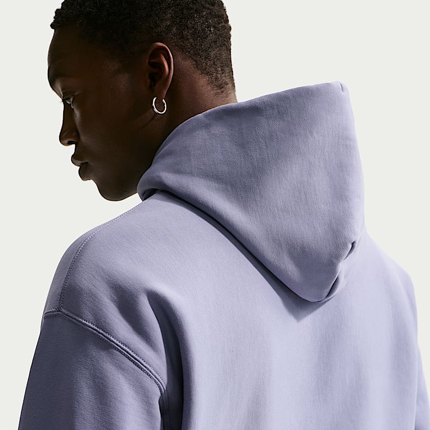 Nike Solo Swoosh Men's Pullover Hoodie Iron Purple/ White