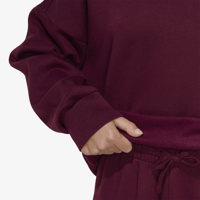 adidas 3 Stripes Studio Hoodie Maroon
