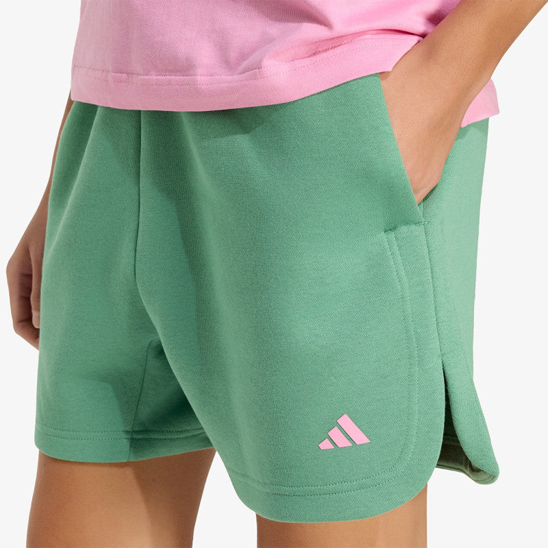 adidas 3 Stripes Studio Fleece Loose Shorts Preloved Green