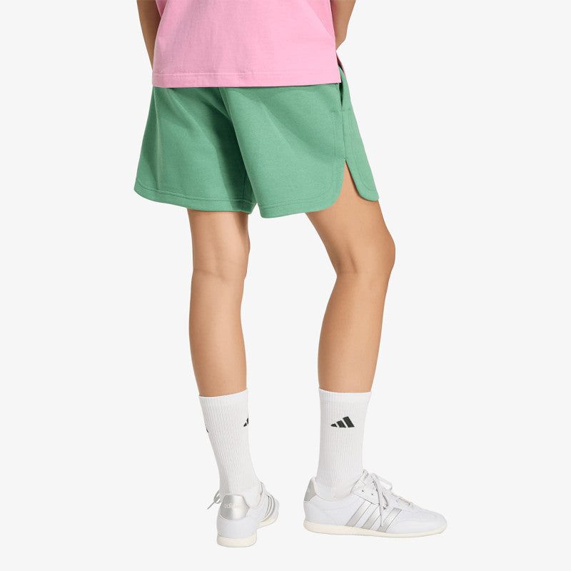 adidas 3 Stripes Studio Fleece Loose Shorts Preloved Green