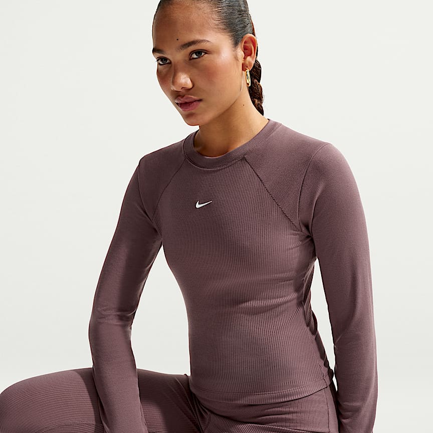 Nike Sportswear Chill Knit Women's Tight Long-Sleeve Ribbed Top Tattoo/ Sail
