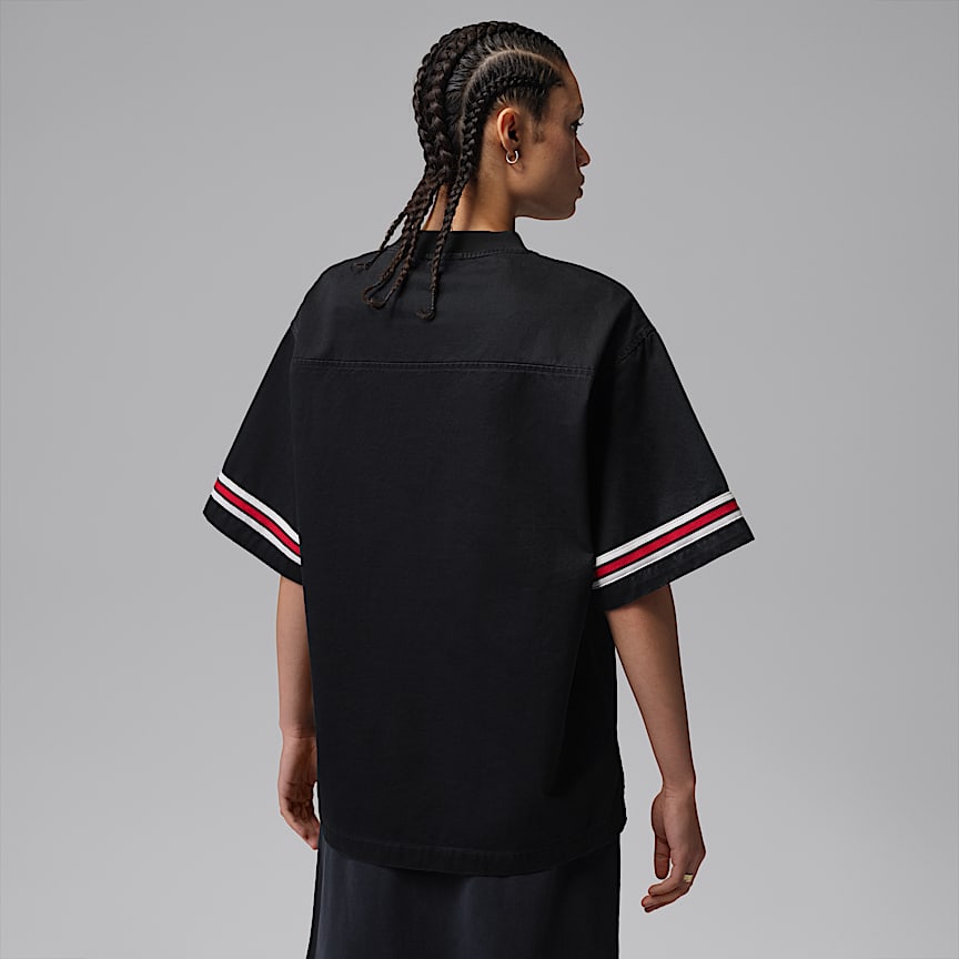 Jordan Flight Women's Woven Jersey Top Black