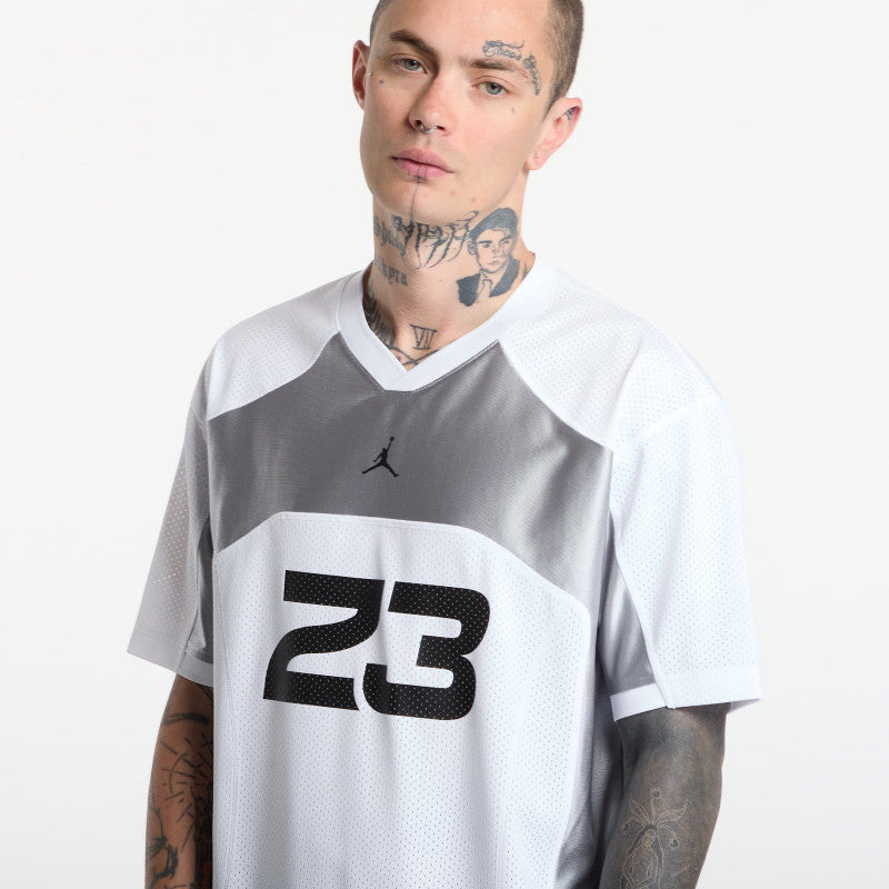 Jordan Flight Men's Jersey Top White/ Lt Smoke Grey/ Black