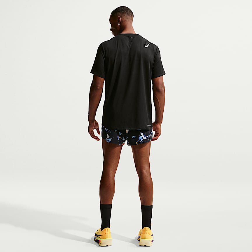 Nike AeroSwift Glam Men's Dri-FIT ADV 2" Brief-Lined Running Shorts Black/ Laser Orange