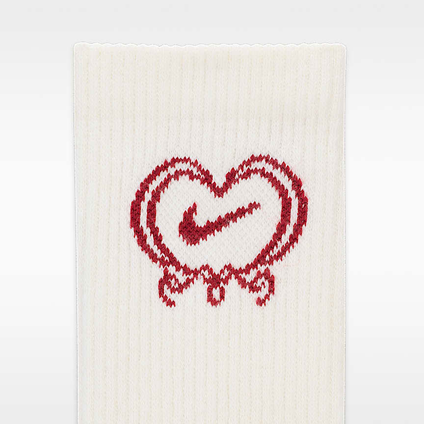 Nike Everyday Plus Cushioned Crew Socks 1-Pack Sail/ Team Crimson