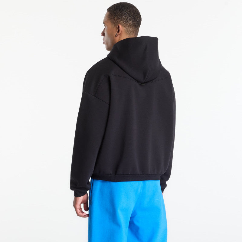 Nike Standard Issue Men's Brushed Pullover Basketball Hoodie Black/ Lt Current Blue/ Pale Ivory