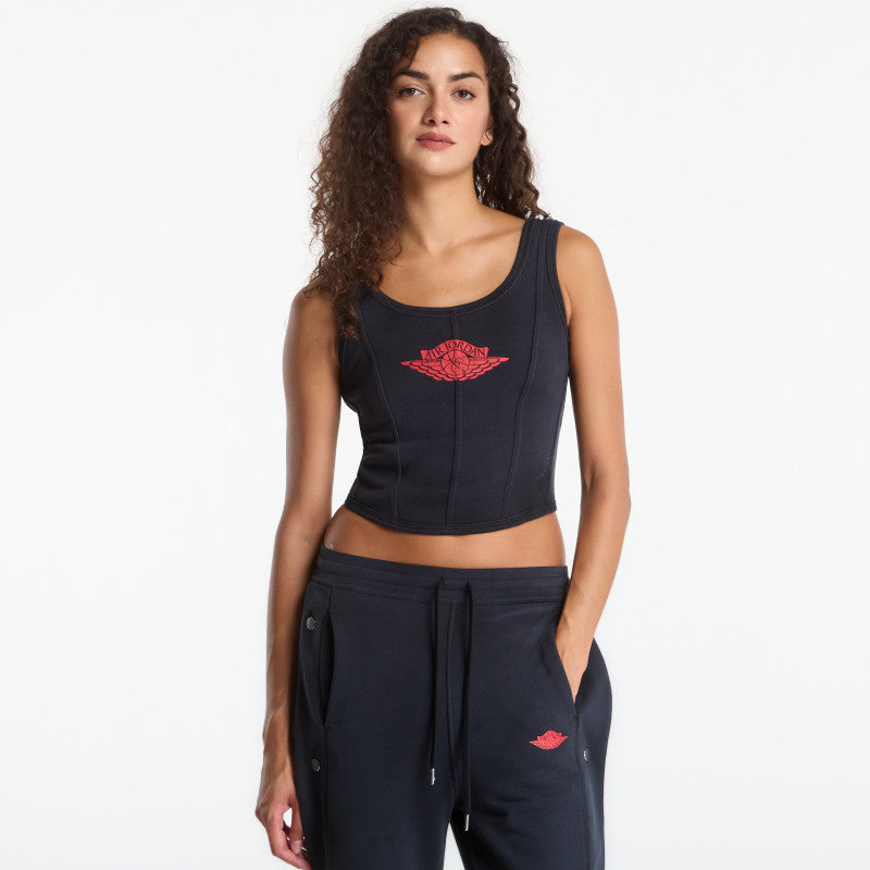 Jordan Flight Fleece Women's Corset Black/ University Red