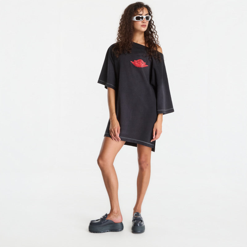 Sukienka Nike Jordan Flight T-Shirt Dress Black/ University Red/ Iron Grey