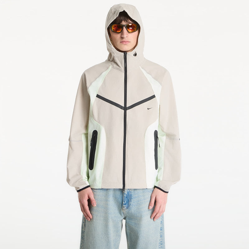 Nike Tech Men's Dri-FIT Woven Full-Zip Color-Block Windrunner Jacket Cream II/ Volt Tint/ Black