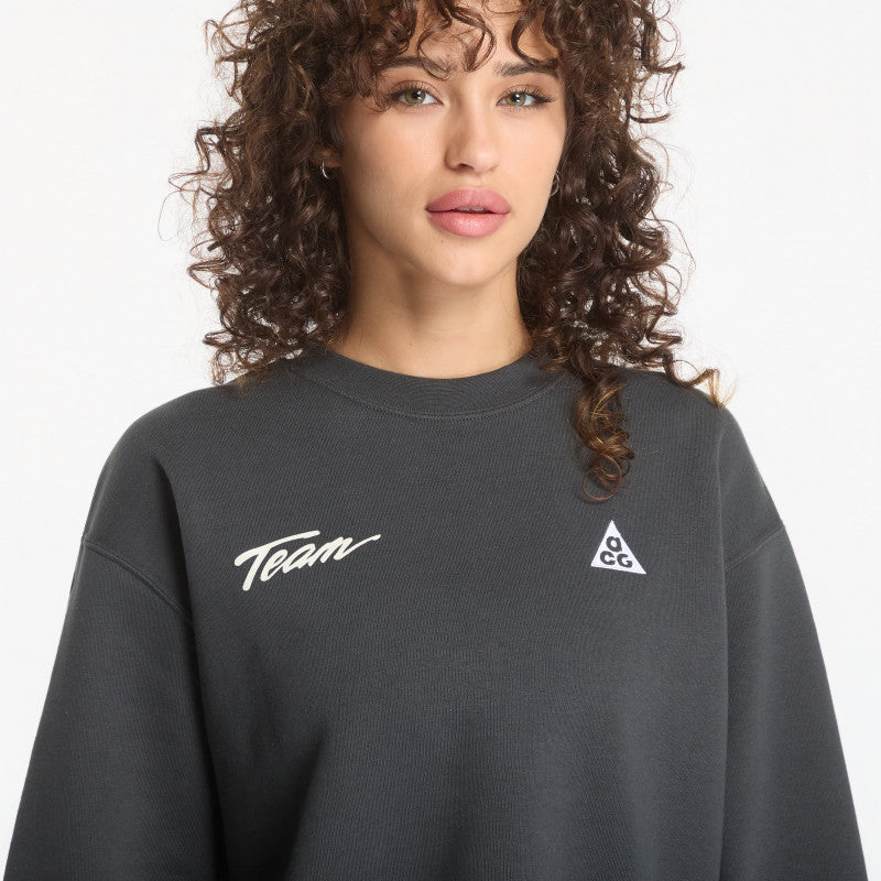 Nike ACG Tuff Fleece Crew-Neck Sweatshirt Dk Smoke Grey/ White
