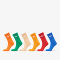 adidas Trefoil Cushion Crew Socks 6-Pack Halo Blush/ Blue/ Green
