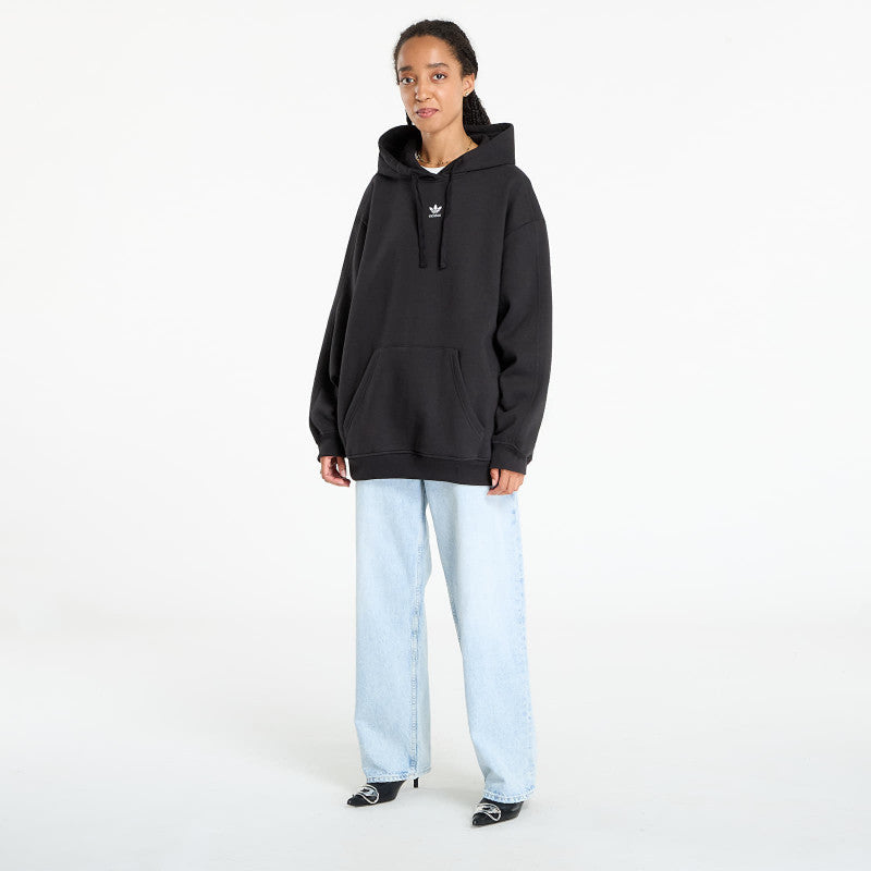 adidas Essentials Oversized Fleece Hoodie Black