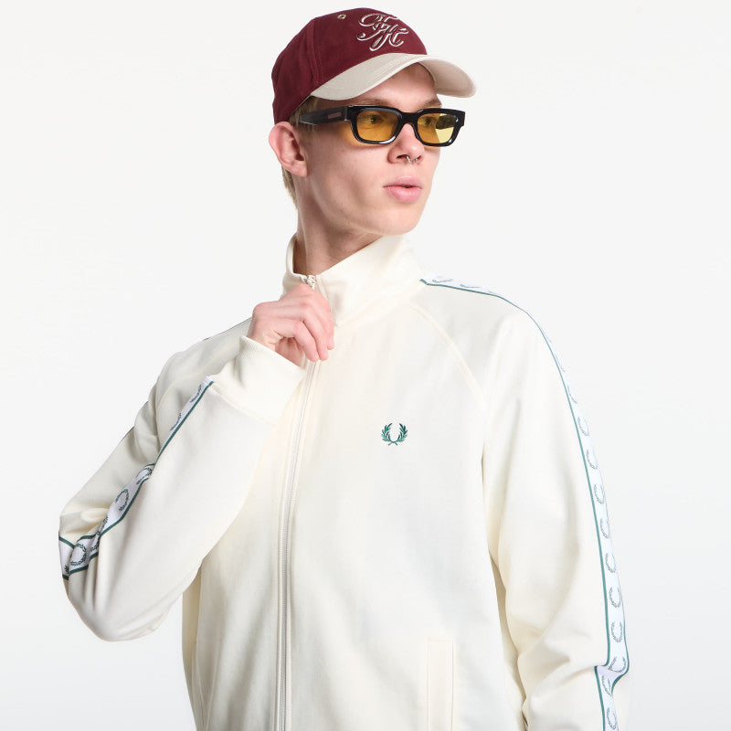Fred Perry Contrast Tape Track Jacket Ecru