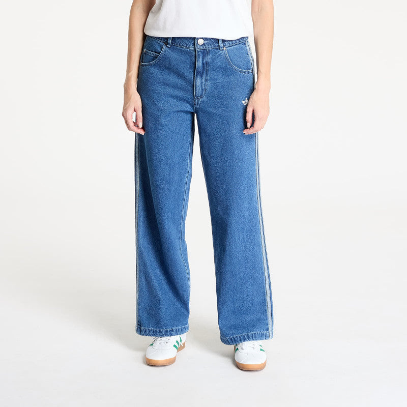 Jeansy adidas Adicolor Denim 3 Stripes Track Pants Indigo Denim