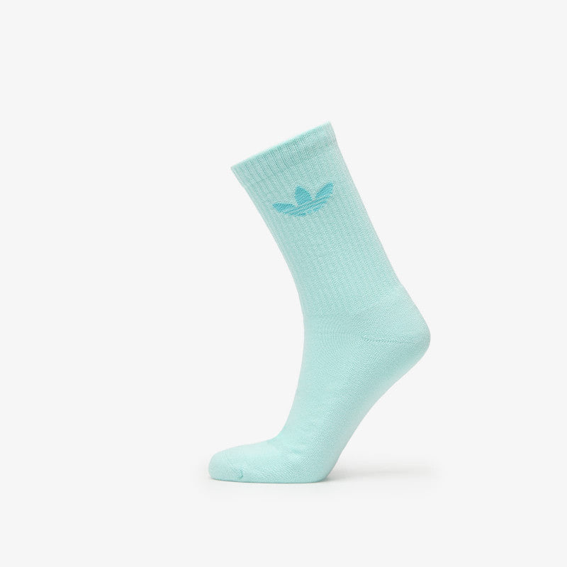 adidas Trefoil Crew Cushion Socks 6-Pack Silver Green/ Glow Pink/ Powder Yellow