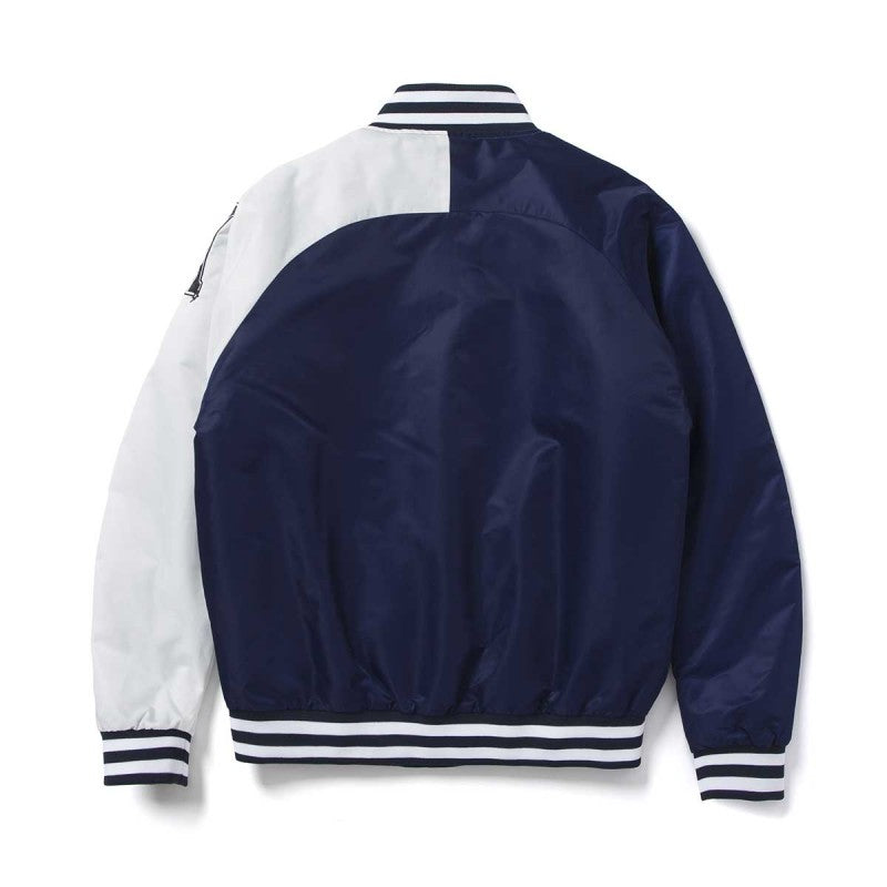 HUF Satin Baseball Jacket Navy