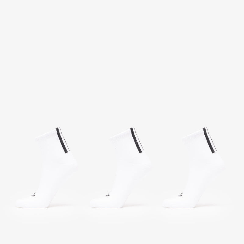 adidas 3 Stripes 1/4 Socks 3-Pack White/ White/ White