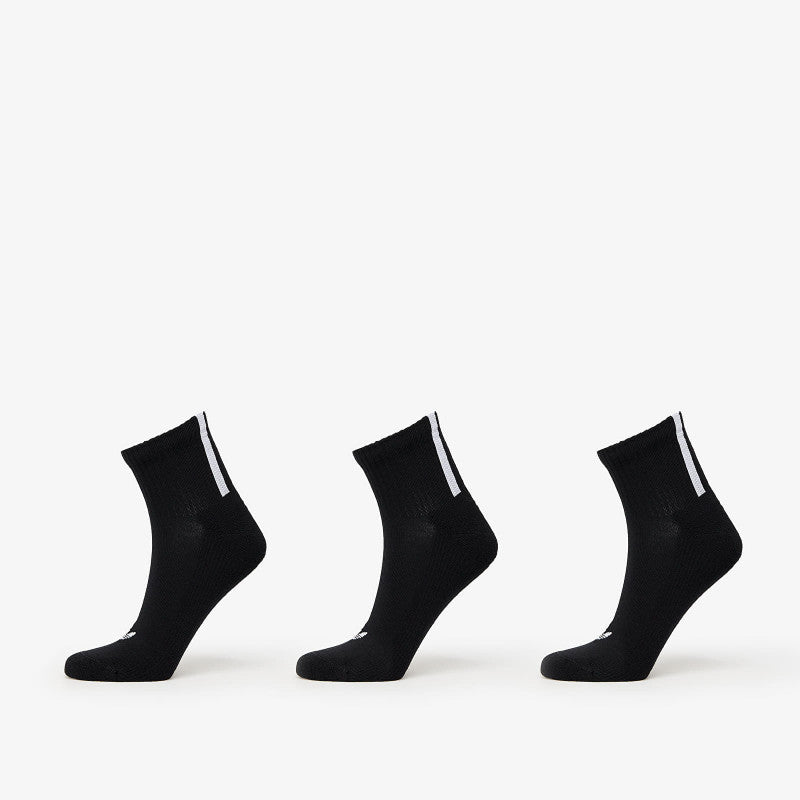 adidas Quarter 3 Back Stripes Socks 3-Pack Black/ White