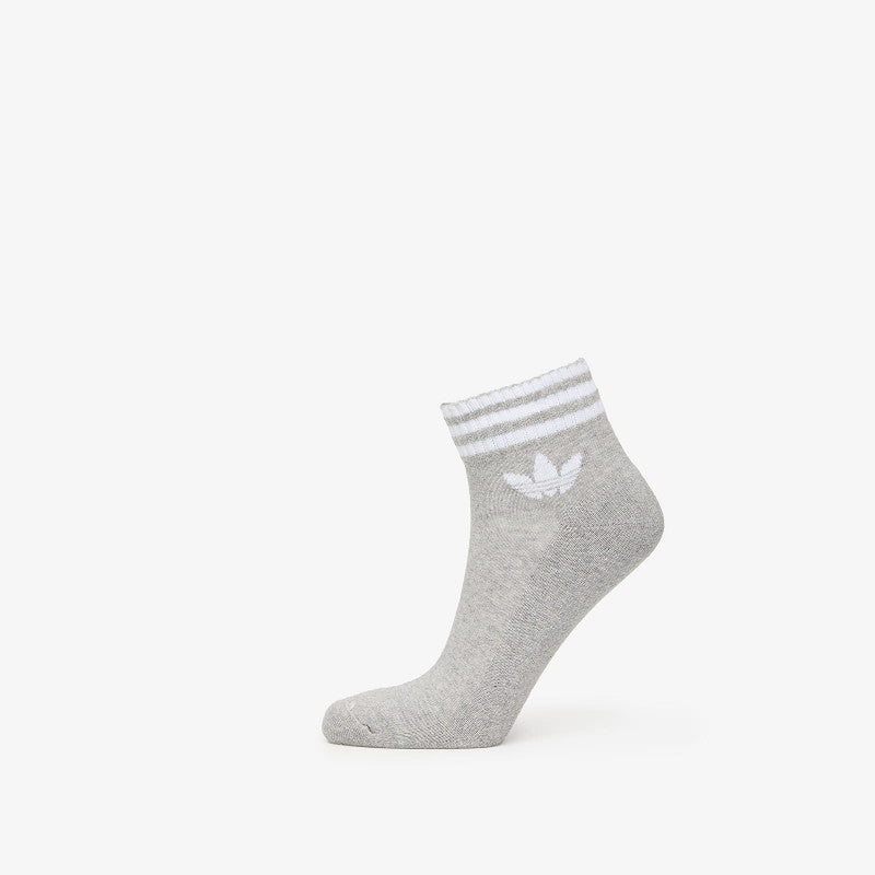adidas 3-Stripes Ankle Socks 3-Pack White/ Medium Grey Heather/ Black