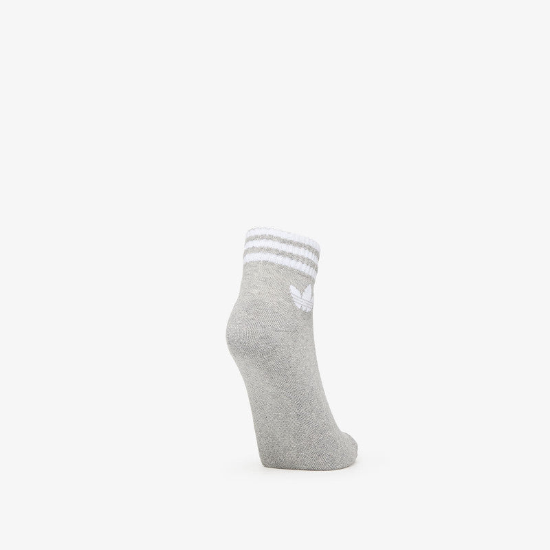 adidas 3-Stripes Ankle Socks 3-Pack White/ Medium Grey Heather/ Black