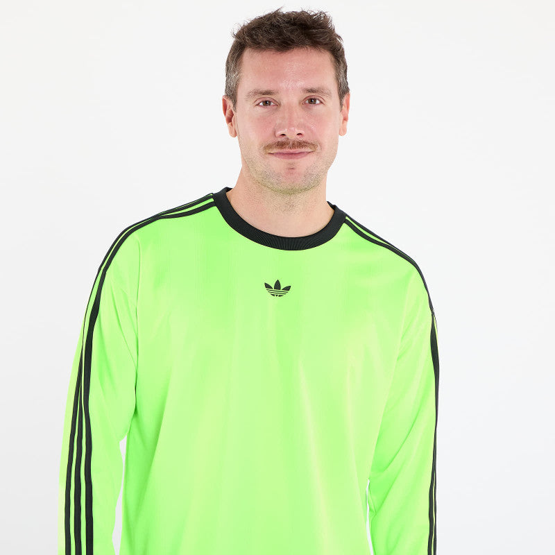 adidas Jacquard Jersey Long Sleeve Tee Neon Green/ Black