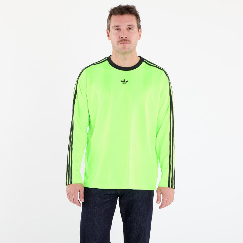 adidas Jacquard Jersey Long Sleeve Tee Neon Green/ Black